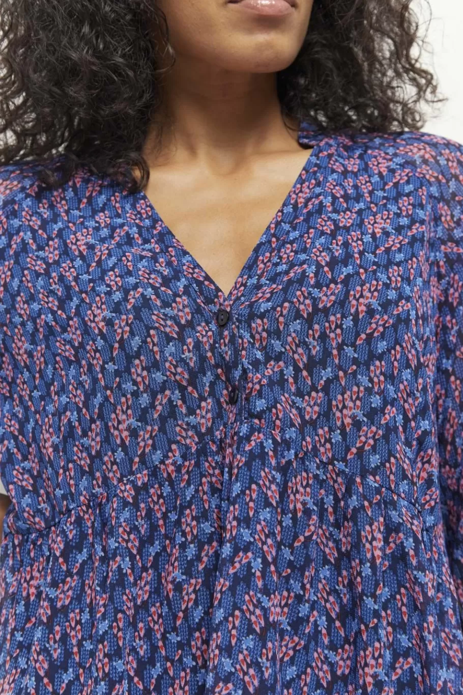 One Step Tops & Blouses^Ceres - Blouse Marine A Imprime Bouquet Graphique En Polyester Recycle